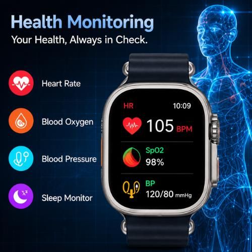 KIROTECH i20 Ultra 3 MAX Smart Watch 10 In 1 Set Bluetooth Calling 2.3" HD Display Wireless Earbuds Protective Case IP67 Waterproof Fitness Watch For Android iOS