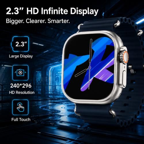 KIROTECH i20 Ultra 3 MAX Smart Watch 10 In 1 Set Bluetooth Calling 2.3" HD Display Wireless Earbuds Protective Case IP67 Waterproof Fitness Watch For Android iOS