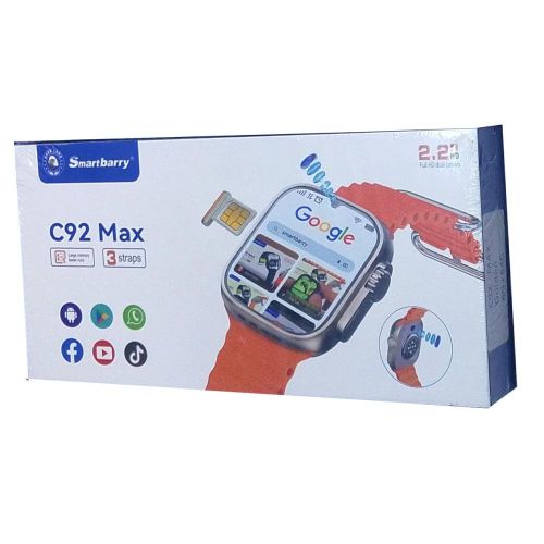 SmartBerry C92 Max Smart Watch with SIM Card Slot - Black