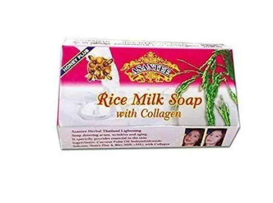 Asantee Rice Milk Collagen Honey Soap AHA Dark Spots Removal Soap