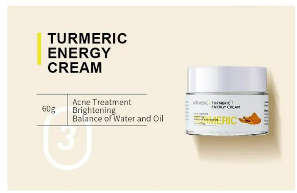 KORMESIC Turmeric Acne Cream - 60g Acne Treatment Brightening Balance Of Water And Oil
