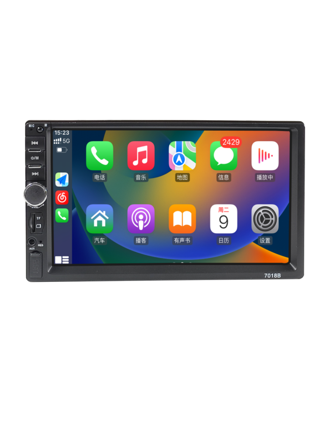 7018B Bluetooth Car MP5 Player 7 inch TFT Touchscreen FM Radio Remote Control 8-LED Rear Camera