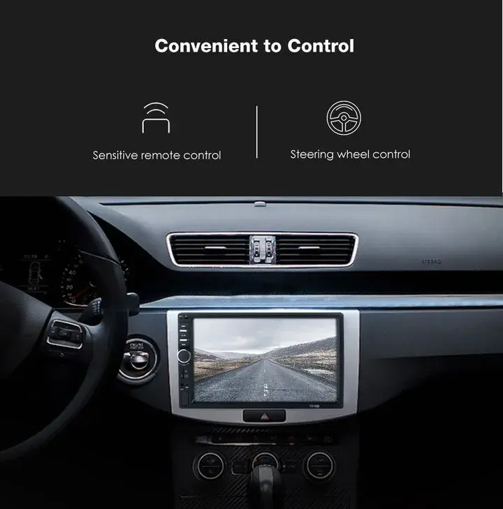 7018B Bluetooth Car MP5 Player 7 inch TFT Touchscreen FM Radio Remote Control 8-LED Rear Camera