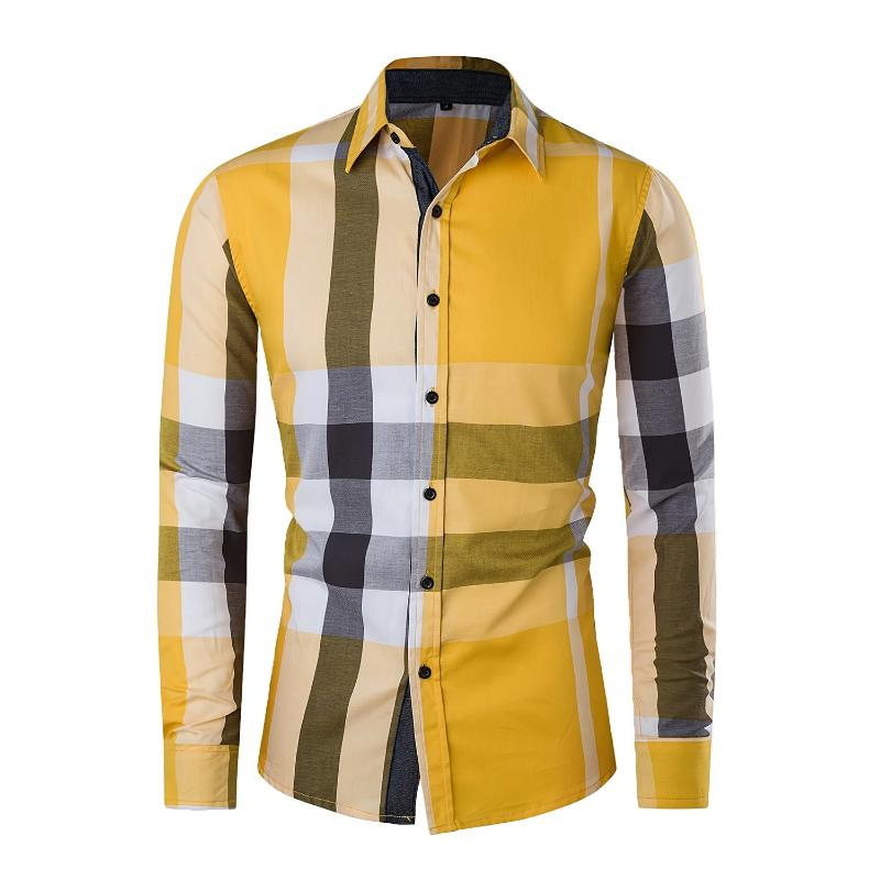 Men geometric print lapel long‑sleeve shirt, casual top for spring autumn ，Spring and Autumn men's casual lapel long sleeved shirt 3D printed men's trendy shirt men's clothing