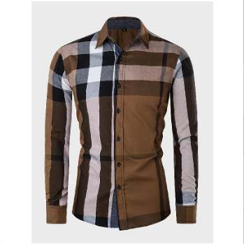 Men geometric print lapel long‑sleeve shirt, casual top for spring autumn ，Spring and Autumn men's casual lapel long sleeved shirt 3D printed men's trendy shirt men's clothing