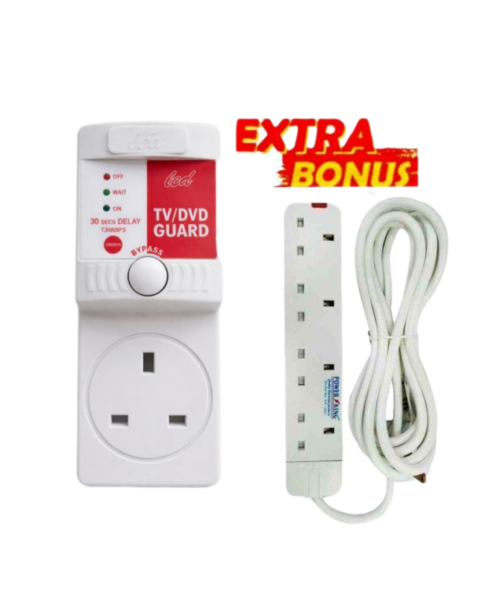 Power King 4 Way Extension Socket And A Free Tv Guard Protector