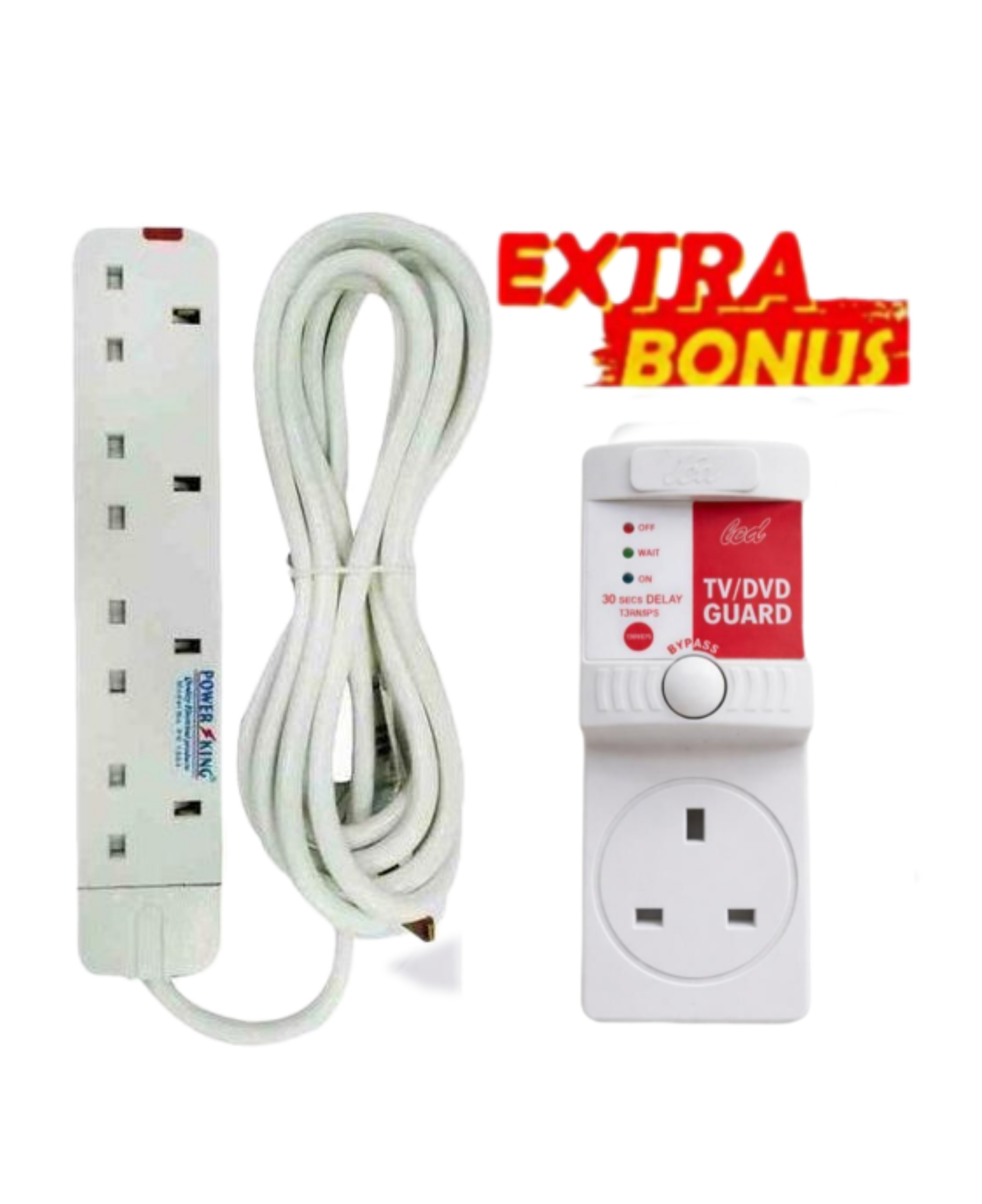 Power King 4 Way Extension Socket And A Free Tv Guard Protector