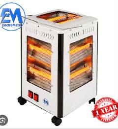 ElectroMate 4-Side Portable Quartz Electric Room Heater with Castor Wheels