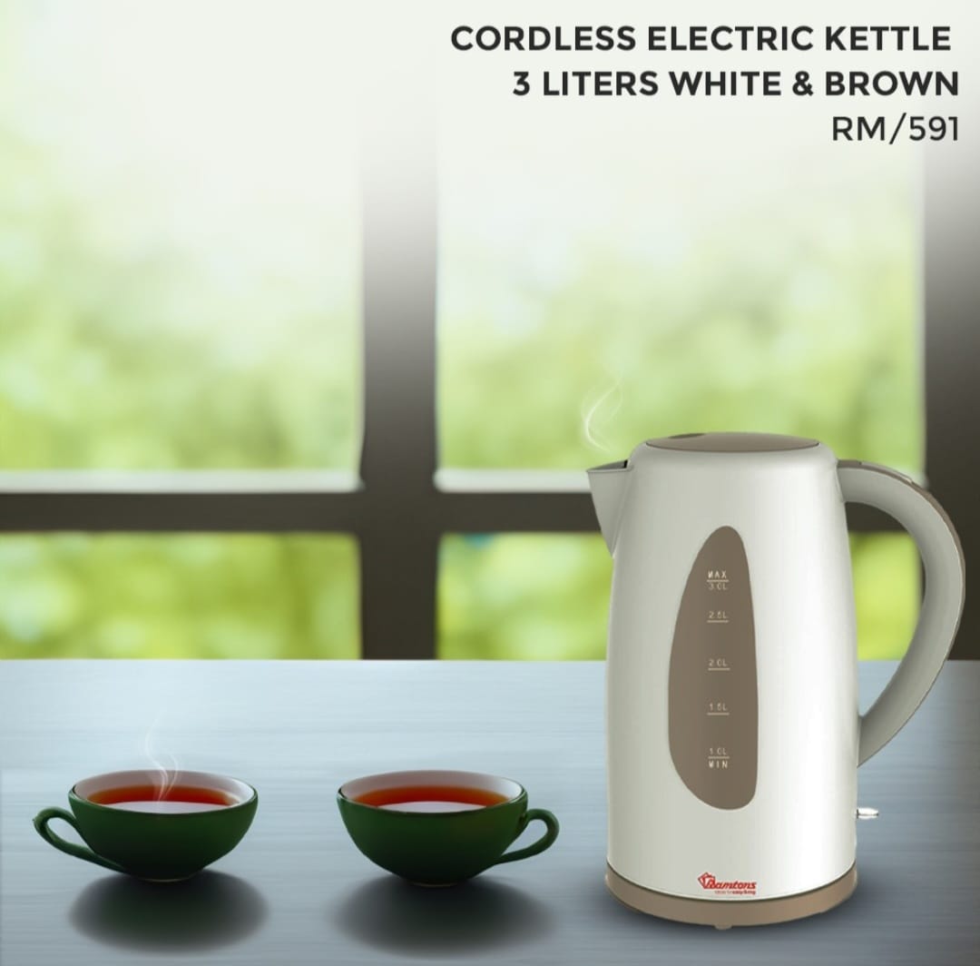 RAMTONS 3.0L CORDLESS ELECTRIC KETTLE (MODEL: RM/591)