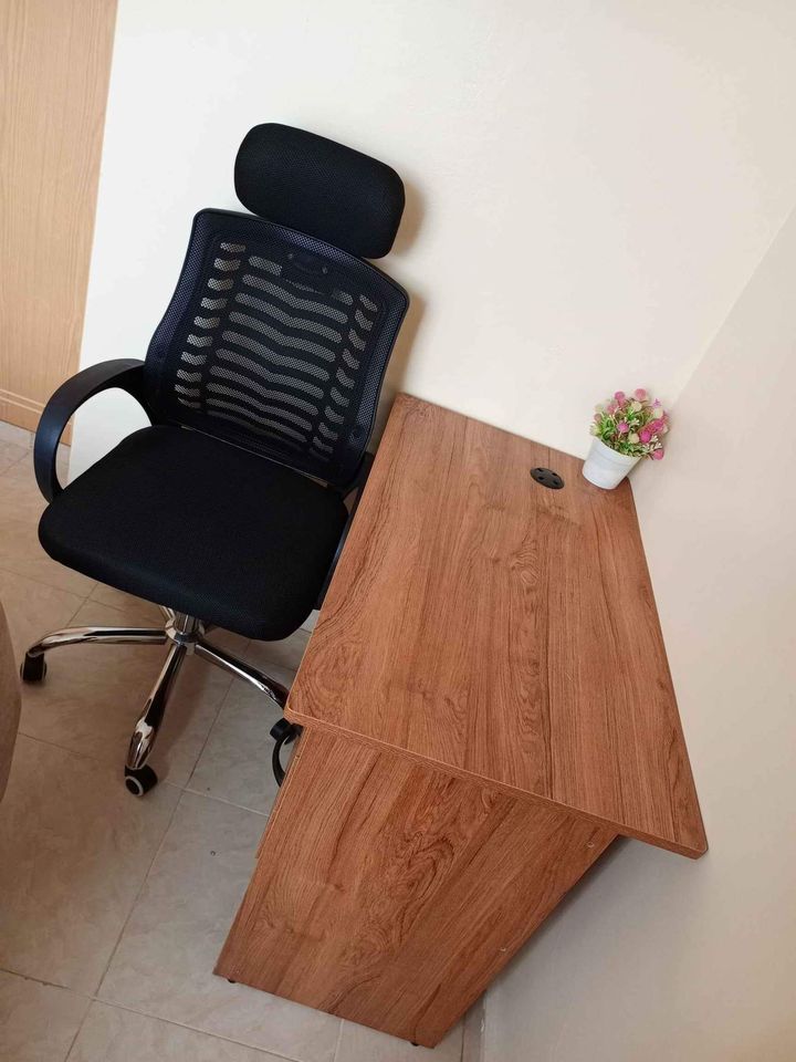 ⭐ Premium 1.2M Office Desk & Chair with Headrest – Spacious Wooden Study Computer Table with 3-Drawer Lockable Cabinet & Cable Management