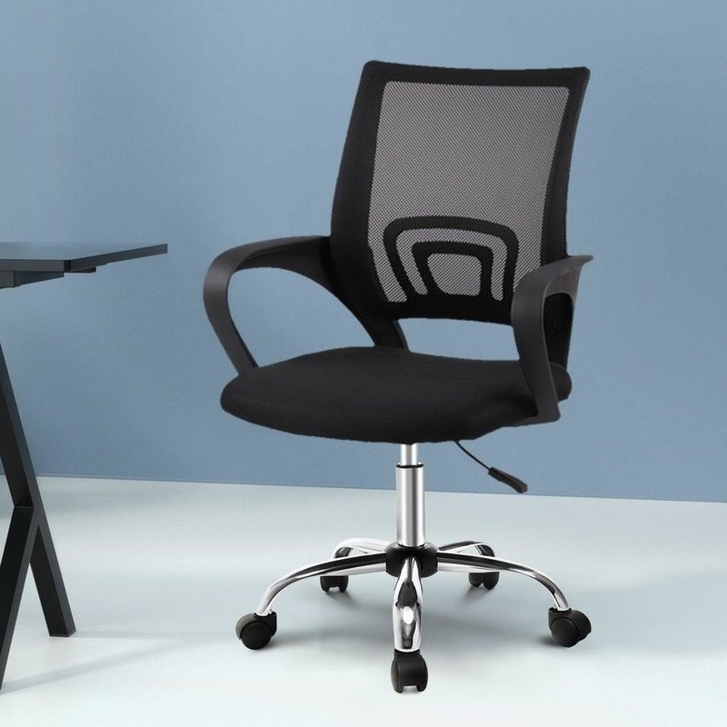 ⭐ 💼 Professional 1.2M Office Desk & Ergonomic Mesh Chair Set – Spacious Wooden Study Table with 3 Storage Drawers and Black Swivel Chair