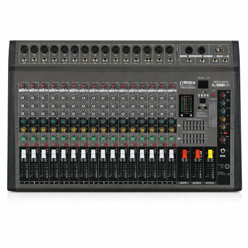 Premier 16 Channel Professional Audio Mixer With Built-In Power Amp, USB Player, Equalizer
