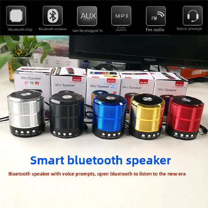 Bluetooth Speakers Metallic Mini Wireless Hands-Free Talk Subwoofer Speaker Bluetooth Portable Usb Mp3 P2 Sd Radio Fm