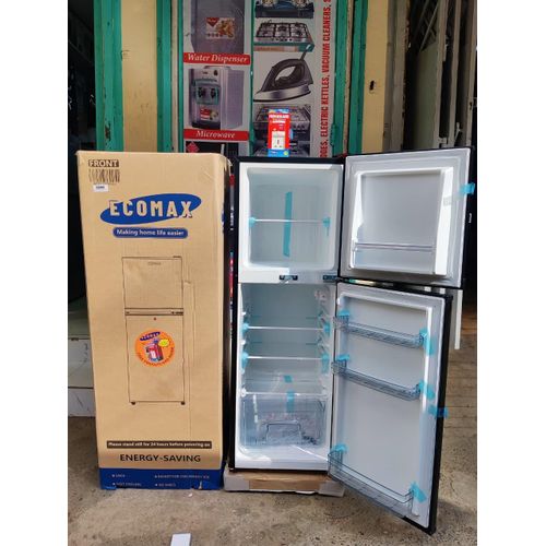 Ecomax BD-138 138L Double Door Fridge, Ecomax 138 Litres Refrigerator, Ecomax Black Fridge, 138L Double Door Refrigerator, Compact Fridge, Ecomax Refrigerator, Home Office Fridge
