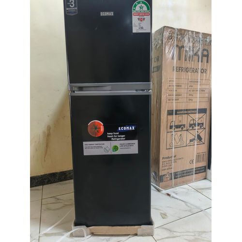 Ecomax BD-138 138L Double Door Fridge, Ecomax 138 Litres Refrigerator, Ecomax Black Fridge, 138L Double Door Refrigerator, Compact Fridge, Ecomax Refrigerator, Home Office Fridge
