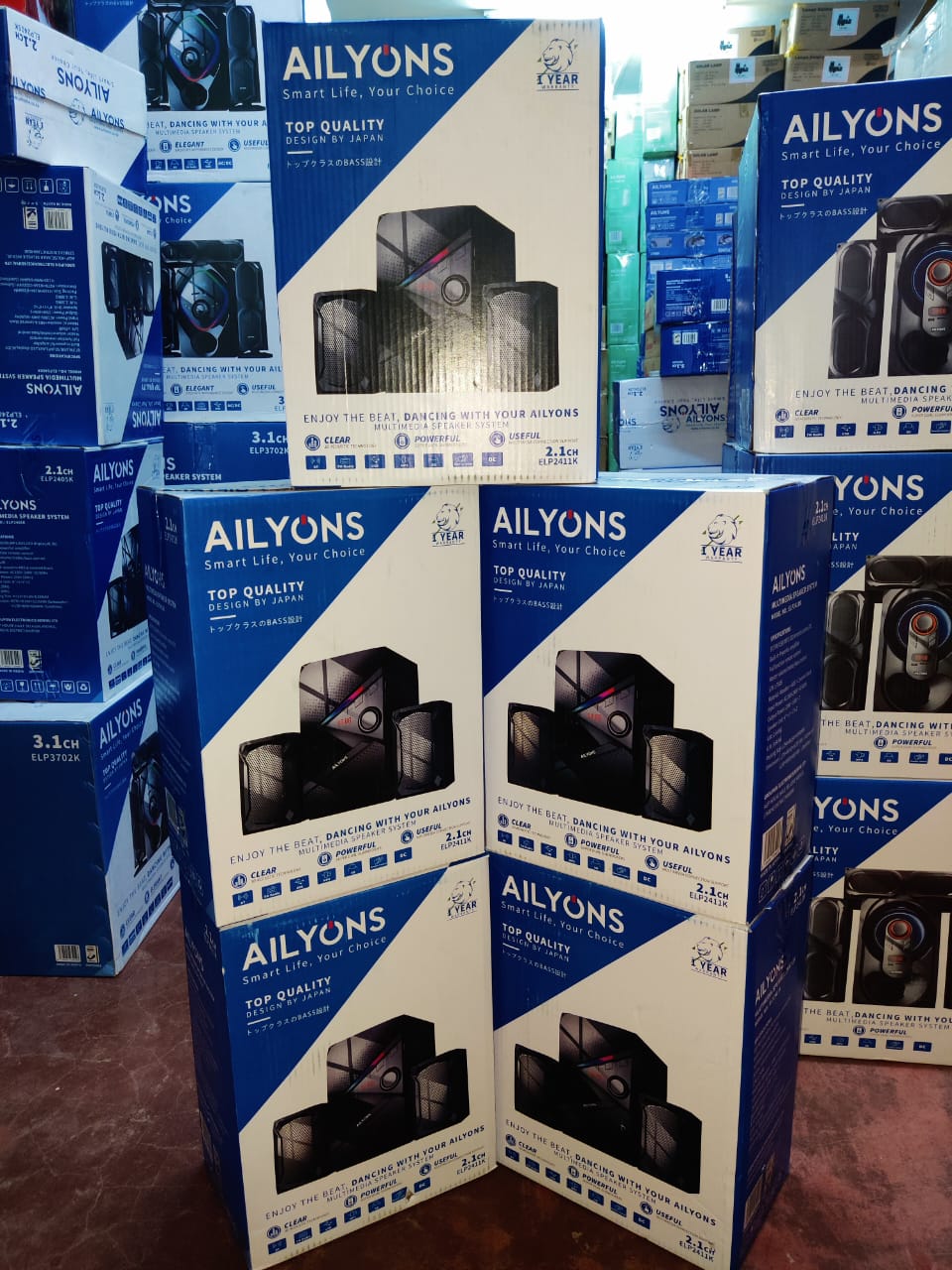 AILYONS ELP2411K 2.1CH Subwoofer Home Theatre Multimedia Bluetooth Speaker System | USB, SD, AUX, FM Radio, MP3, Remote Control, LED Display