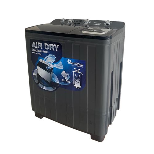 Ramtons RW/215 Twin Tub Semi Automatic Washing Machine 10KG | 6KG Spin | Air Dry | Manual Timer | Normal & Heavy Wash | Family Laundry Washer