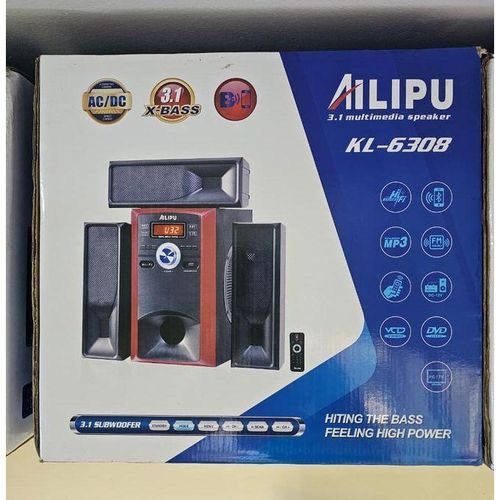 AILIPU KL-6308AD 3.1CH Bluetooth Home Theatre System | Subwoofer & Surround Speakers | Wireless TV Soundbar | USB, SD, AUX, FM Radio | AC/DC
