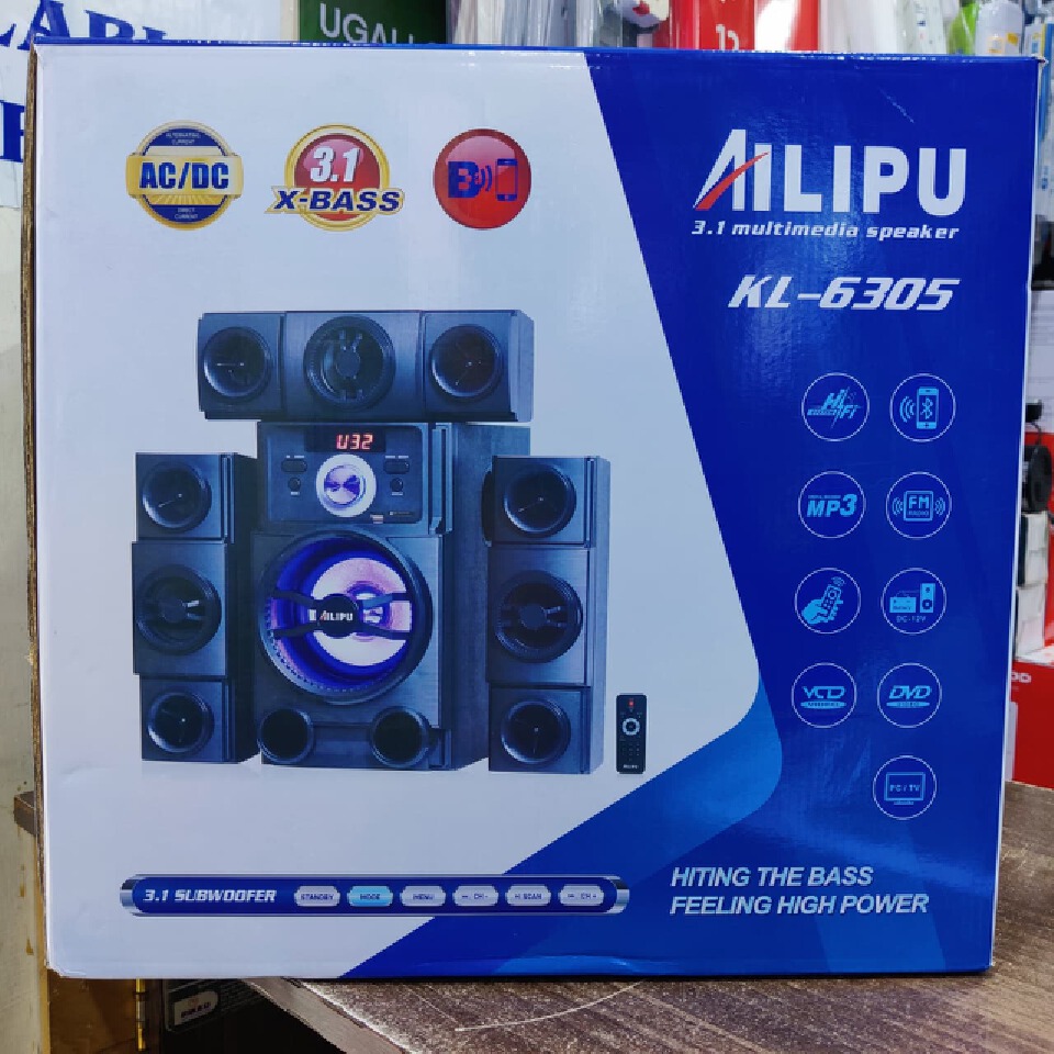 AILIPU KL-6305AD 3.1CH Subwoofer Home Theatre Speaker System | Bluetooth Woofer | USB, SD, AUX, FM Radio, MP3 | AC/DC | Hi-Fi Multimedia Speaker
