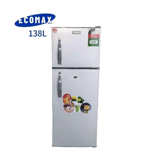Ecomax 138L Double Door Refrigerator | 138 Litres Fridge & Freezer | Energy Saving | CFC Free | Tropicalized Compressor | Home & Office Fridge