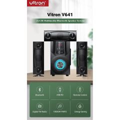 Vitron V641 3.1 Channel Woofer Sound System, Powerful Bass Multimedia Speaker with Subwoofer for TV, Music, Movies, Home Entertainment & Living Room Audio