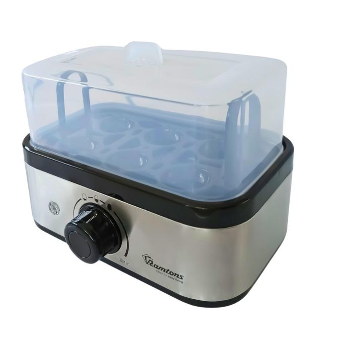 Ramtons RM/690 Egg Boiler 6 Egg Electric Cooker | Soft Medium Hard Boiled Egg Maker | Automatic Switch Off | Stainless Steel Heating Plate | Egg Cooker Kenya