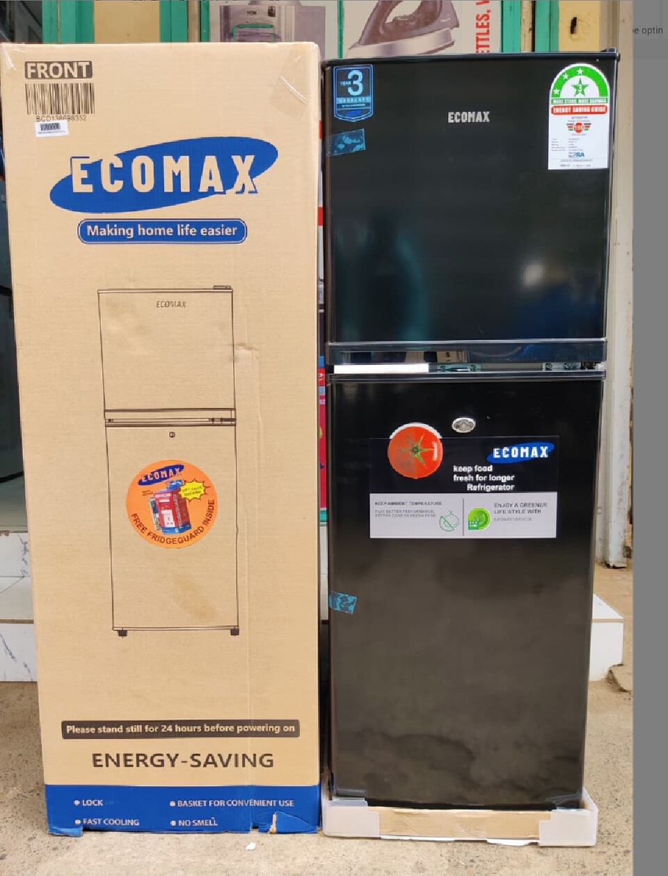 Ecomax 138L Double Door Refrigerator | 138 Litres Fridge & Freezer | Energy Saving | CFC Free | Tropicalized Compressor | Home & Office Fridge