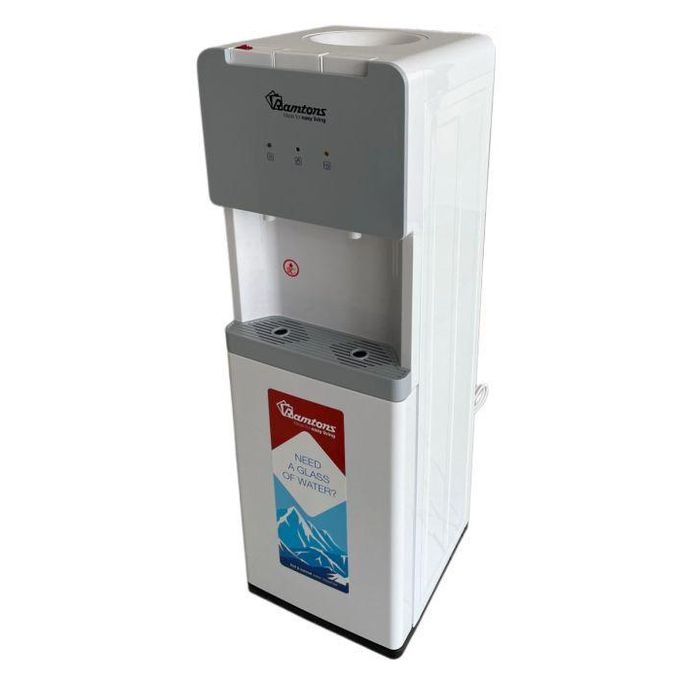 Ramtons RM/739 Water Dispenser Hot & Normal White/Grey | Top Loading Water Dispenser | 550W Stainless Steel Tank | Overheat Protection | Home & Office