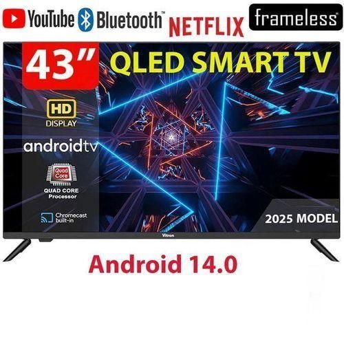 GLD 43" Smart Android TV | Full HD 1080p Frameless LED | WiFi & Bluetooth | Netflix & YouTube | Built-in DVB-T2 Decoder | HDMI & USB | Smart TV Kenya