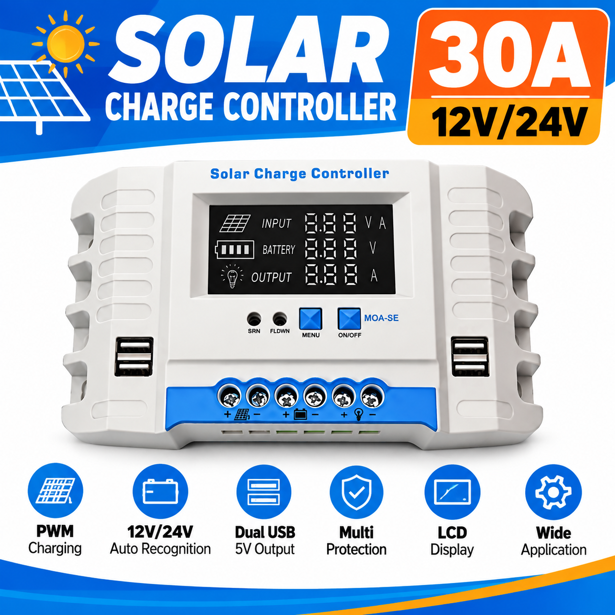Solarmax 30A Solar Panel Regulator Charge Controller