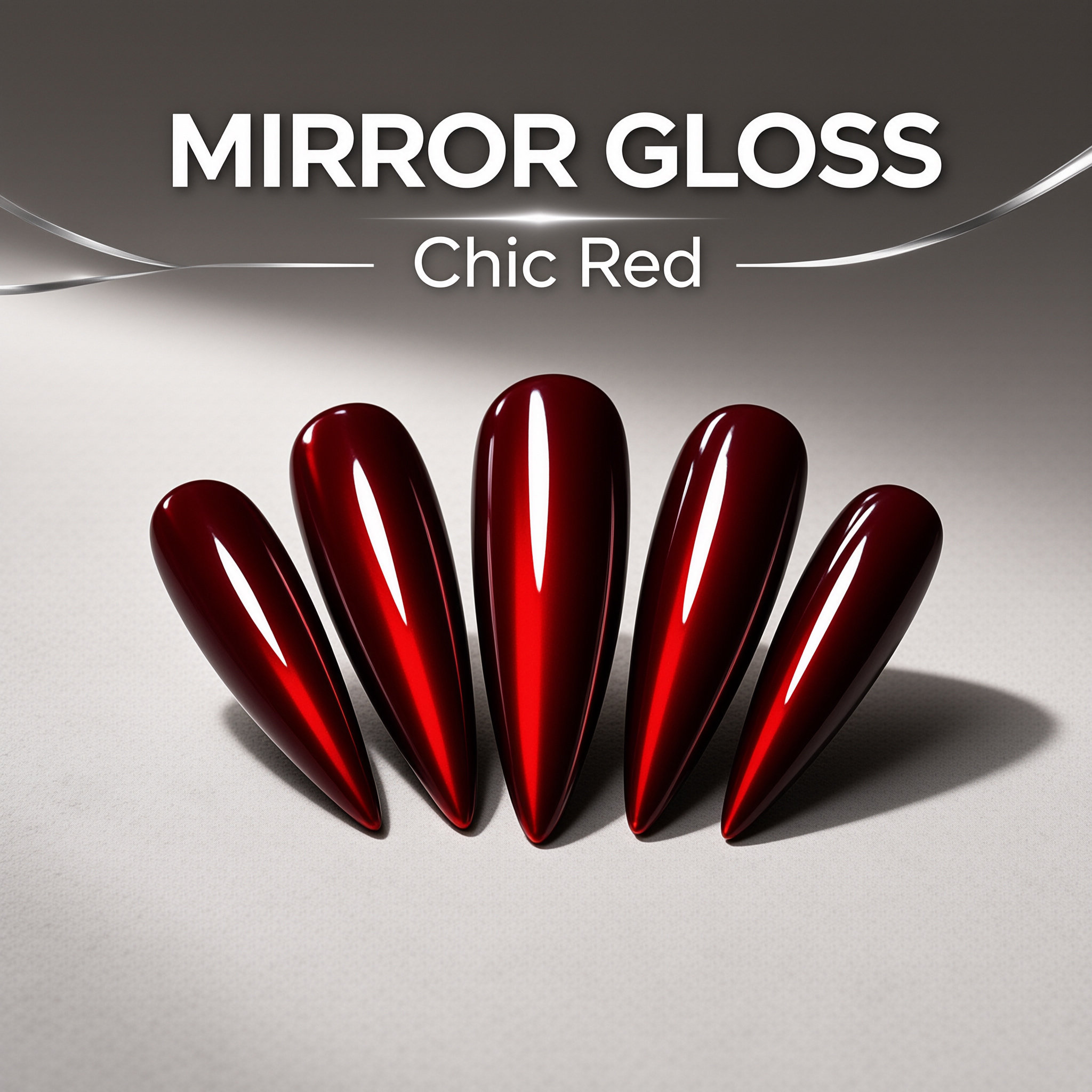 24Pcs Red Sparkly Cat Eye Press On Nails, Halloween Hot Style Exquisite Almond False Nails for Women