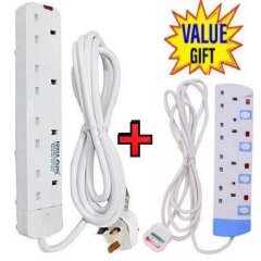 Power King HOME BEST 4 WAY POWER EXTENSION WITH LONG CABLE + FREE 4 WAY POWER EXTENSION.