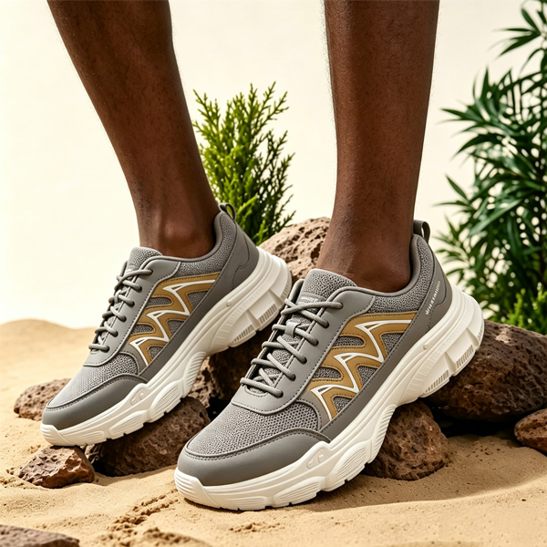 TANA LUXESTEP 1922-11 Women Sneakers Chunky Platform Shoes Mesh Breathable Casual Footwear Lace Up Running Walking Sport Grey Ladies Male