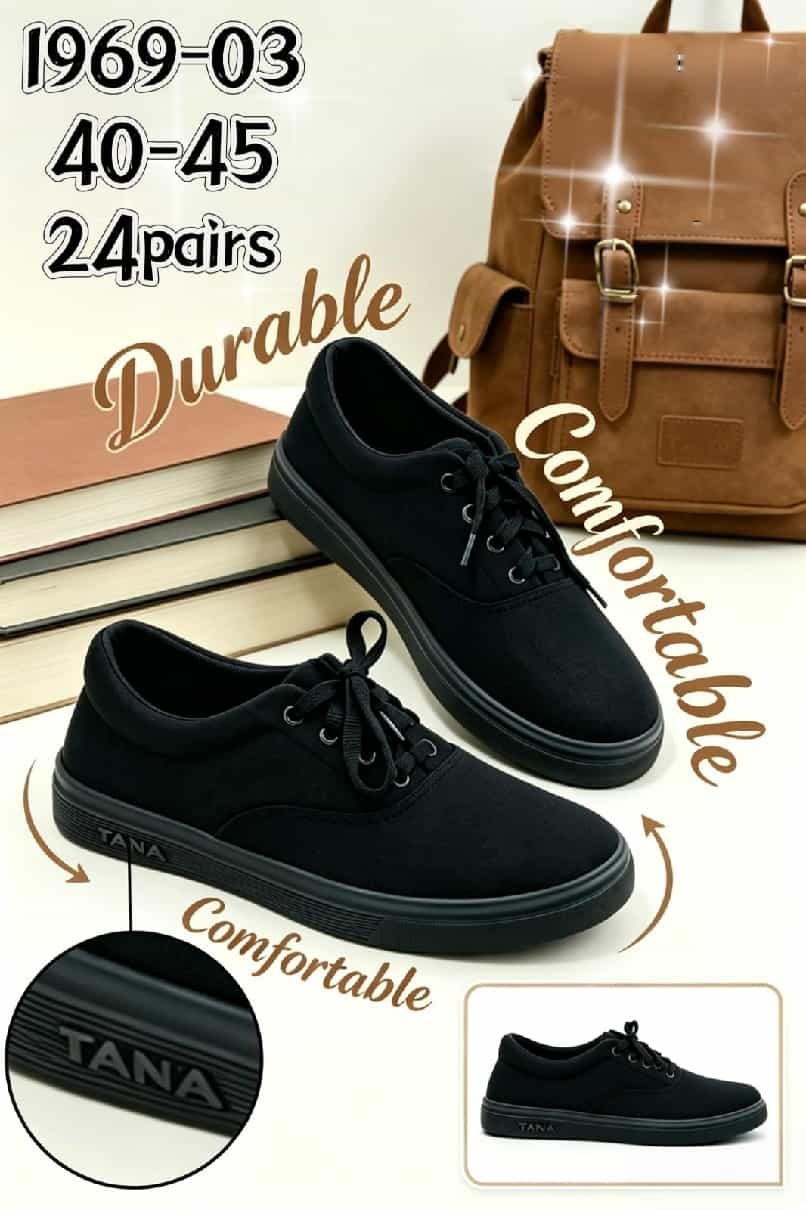 TANA 1969-03 Men Women Sneakers Black Canvas Shoes  Casual Lace Up Skate Footwear Comfortable Durable Low Top Running Walking Sport