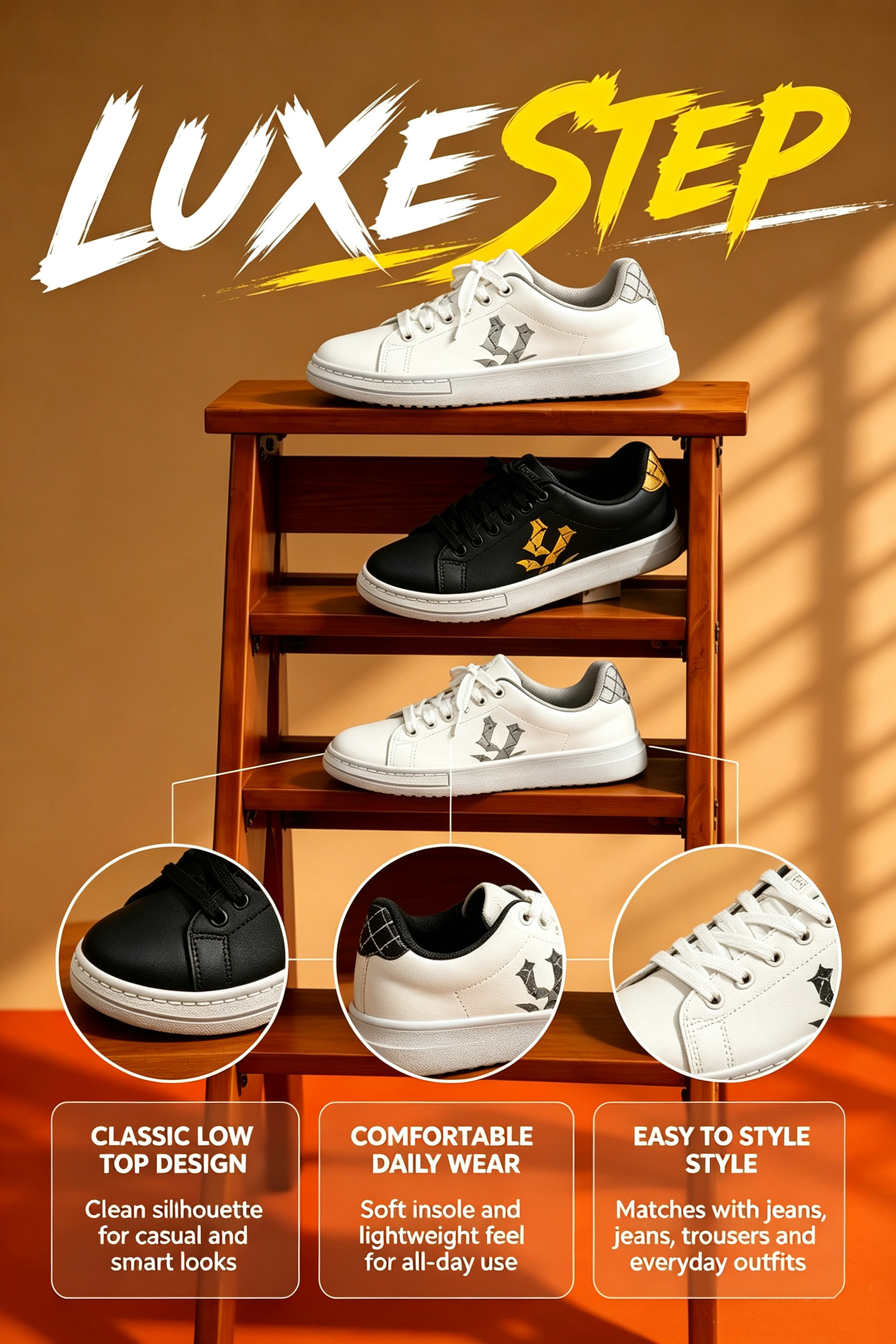 TANA Men Women Sneakers White Shoes Male Casual  Leather Footwear Lace Up Low Top Running Walking Sport Comfortable Lightweight