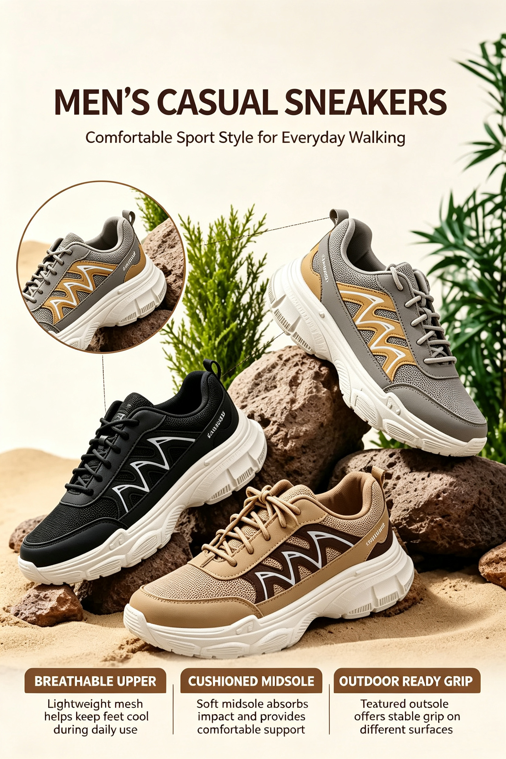 TANA LUXESTEP 1922-11 Women Sneakers Chunky Platform Shoes Mesh Breathable Casual Footwear Lace Up Running Walking Sport Grey Ladies Male
