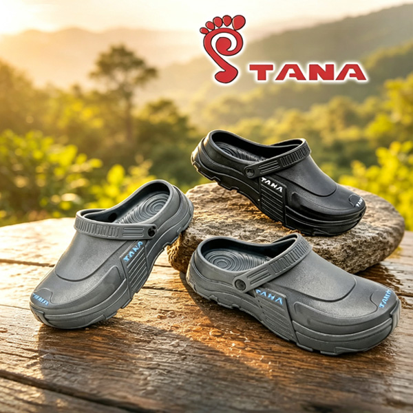 TANA TN693 Men Women Unisex comfy Clogs Sandals Non Slip Garden Shoes Waterproof Beach Slippers Male Casual Outdoor Working Mule Sandals Grey Black home shoes