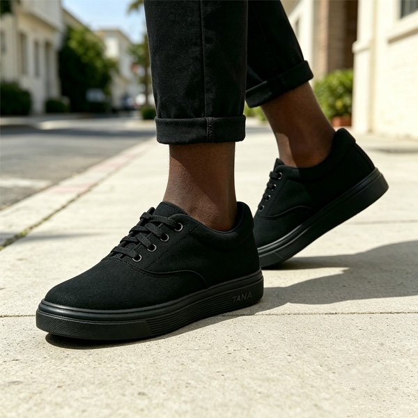 TANA 1969-03 Men Women Sneakers Black Canvas Shoes  Casual Lace Up Skate Footwear Comfortable Durable Low Top Running Walking Sport