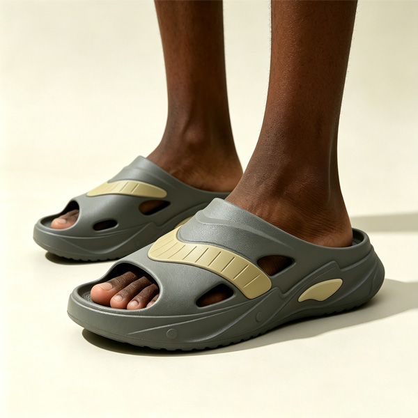 TANA Unisex Slides Sandals Thick Sole Cushioned Open Toe Slippers Men Women Casual Outdoor Beach Shoes Flat Platform Flip Flops Grey