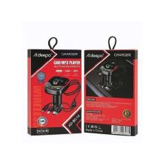 Aldeepo AD-BC10 Wireless Car MP3 Player & Charger - Black, Bluetooth, Dual USB, Type-C