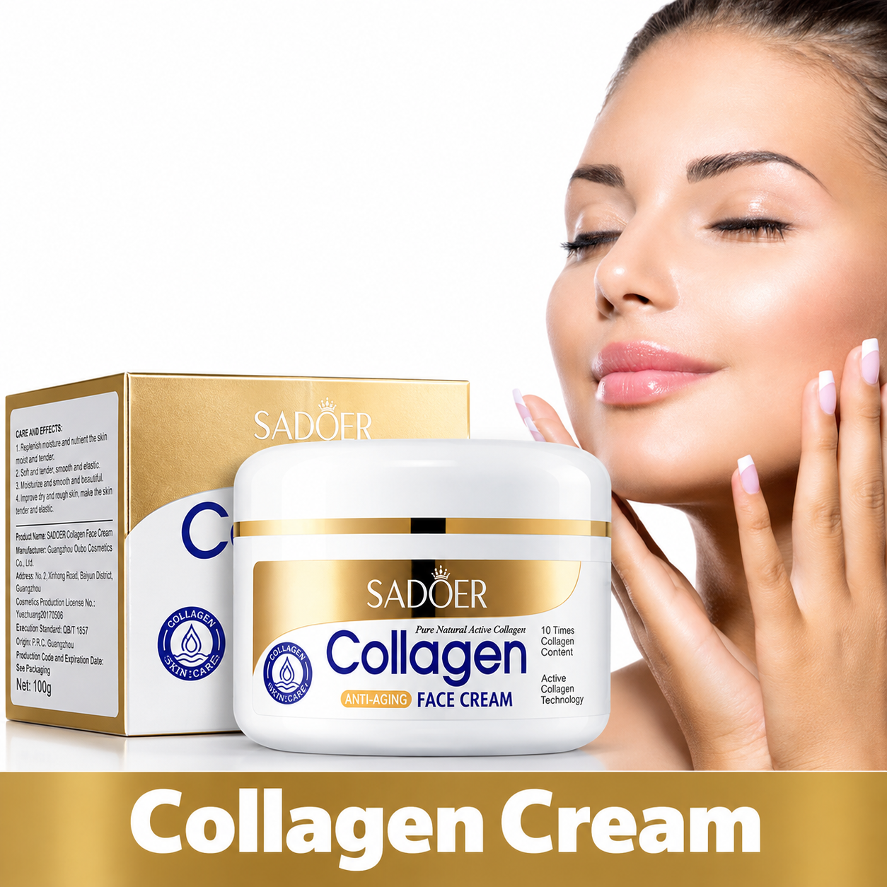 Collagen Anti Aging Firming Face Cream Deep Nourishing Fade Fine Lines Lifting Anti Wrinkle Whitening Anti-Aging Firming Collagen Moisturizer, Hydration Formula, Suitable for All Skin Types,