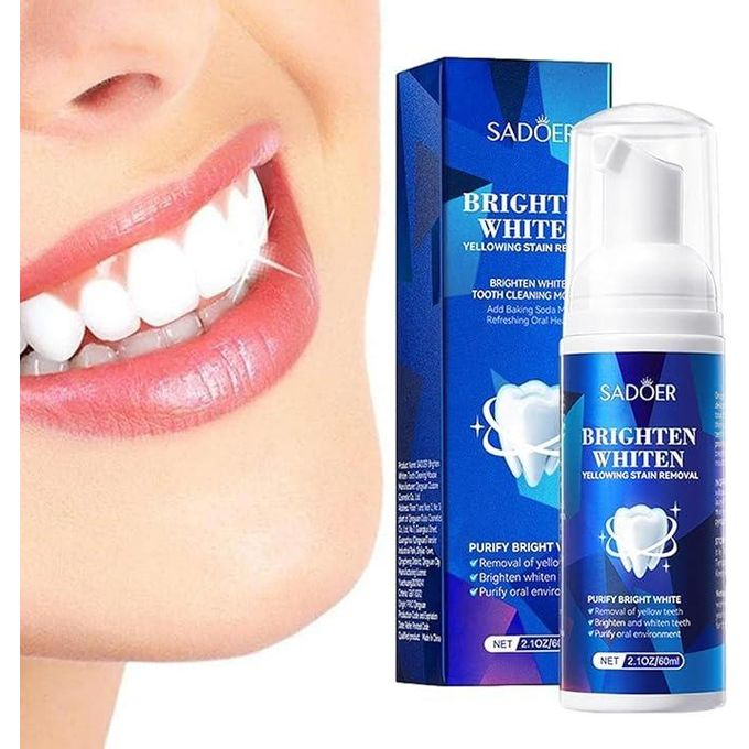 Brown Teeth Whitening Mousse Deep Cleaning Dental Stains Plaque Repair Yellow Tooth Brightening Oral Gums Care Fresh Breath Toothpaste, Oral Care Fresh Breath Whitening Treatment -