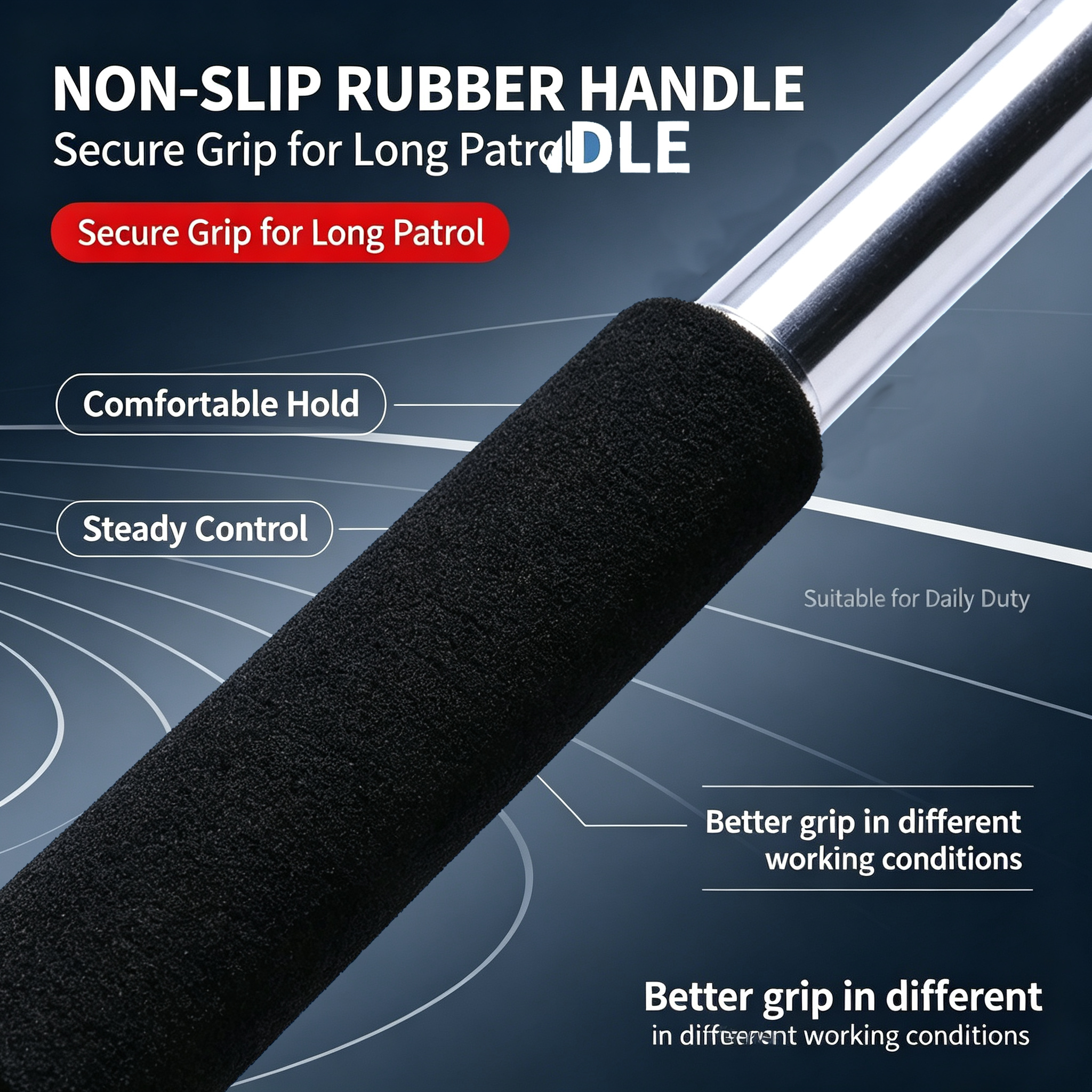Silver Expandable Security Baton for Askari Watchman | 65cm Full Length, 24cm Collapsed, Free Canvas Holster