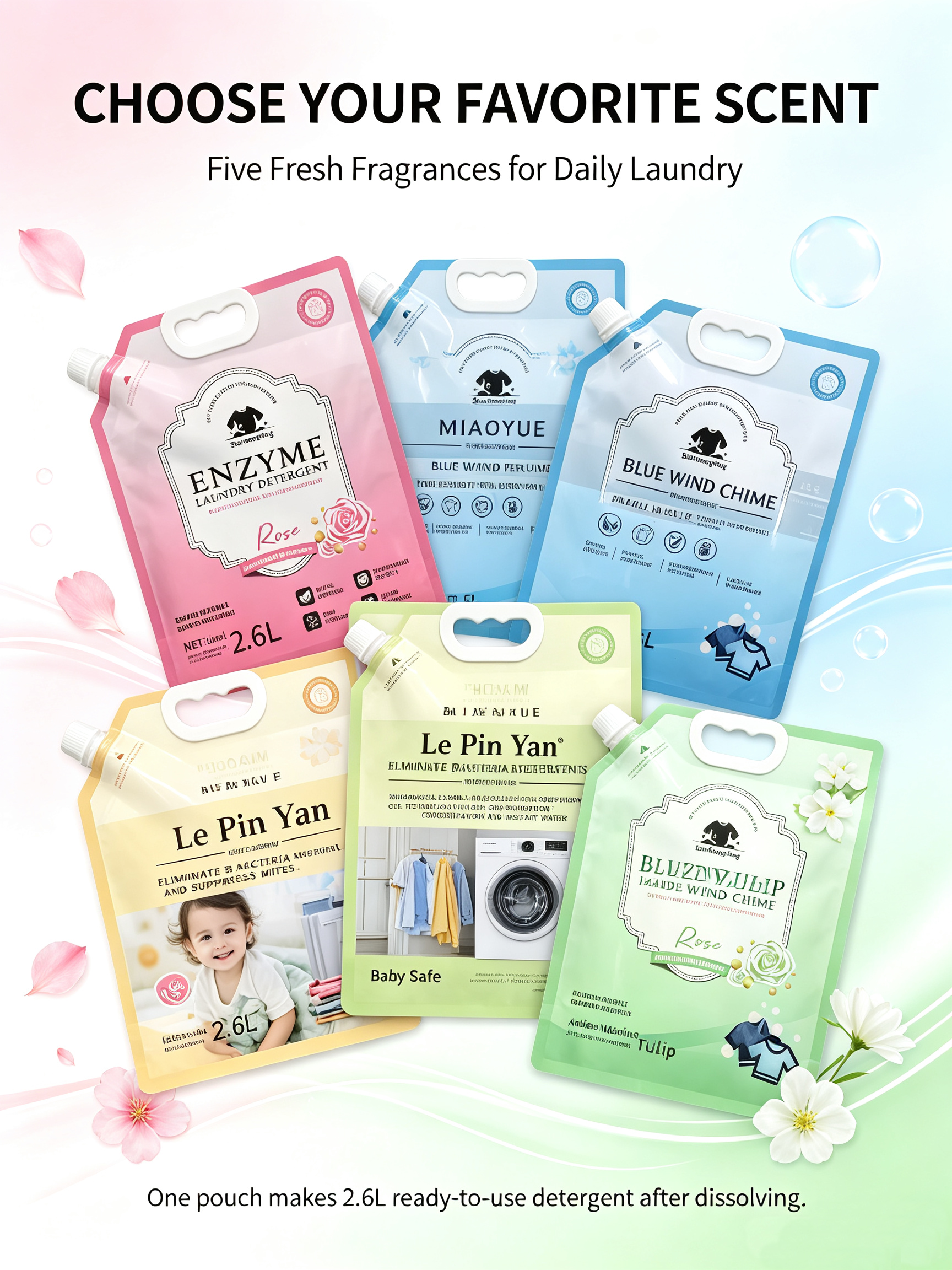 Concentrated Laundry Liquid.Portable Microcrystalline Enzyme Concentrated Laundry Sachet, Removes stubborn stains with natural enzymes.DIY Make Large Capacity Detergent, Deep Cleaning for Home & Trip.