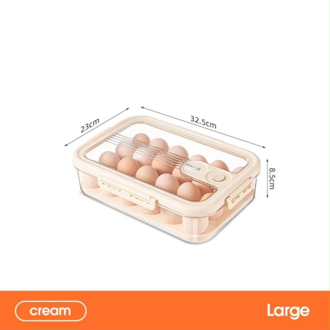 24-Piece Egg Storage Box for Refrigerator, Sealed Fresh-Keeping Egg Container with Individual Compartments, Space-Saving Fridge Organizer for Neat and Convenient Egg Storage