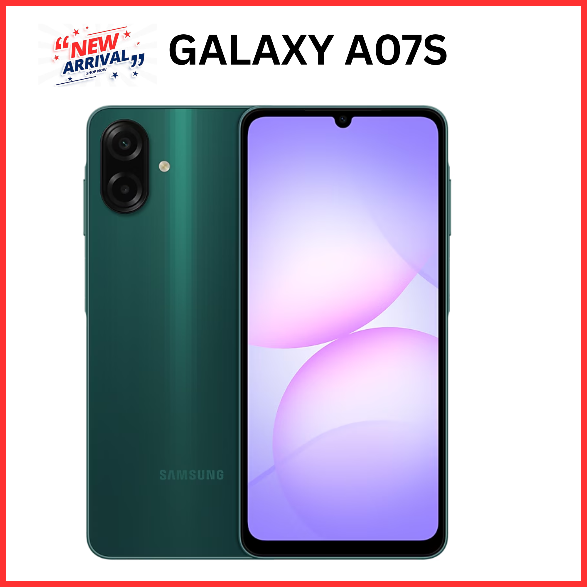 [Limited Offer] New Arrival 🔥🔥🔥 Brand New Samsung Galaxy A07S 64GB+4GB MTK Helio G99+ 6.7" 90Hz 50MP AI Camera 5000mAh 25W IP54 Waterproof Android 16 Type-C Charge Smart Phones 6X OS Upgrades phone