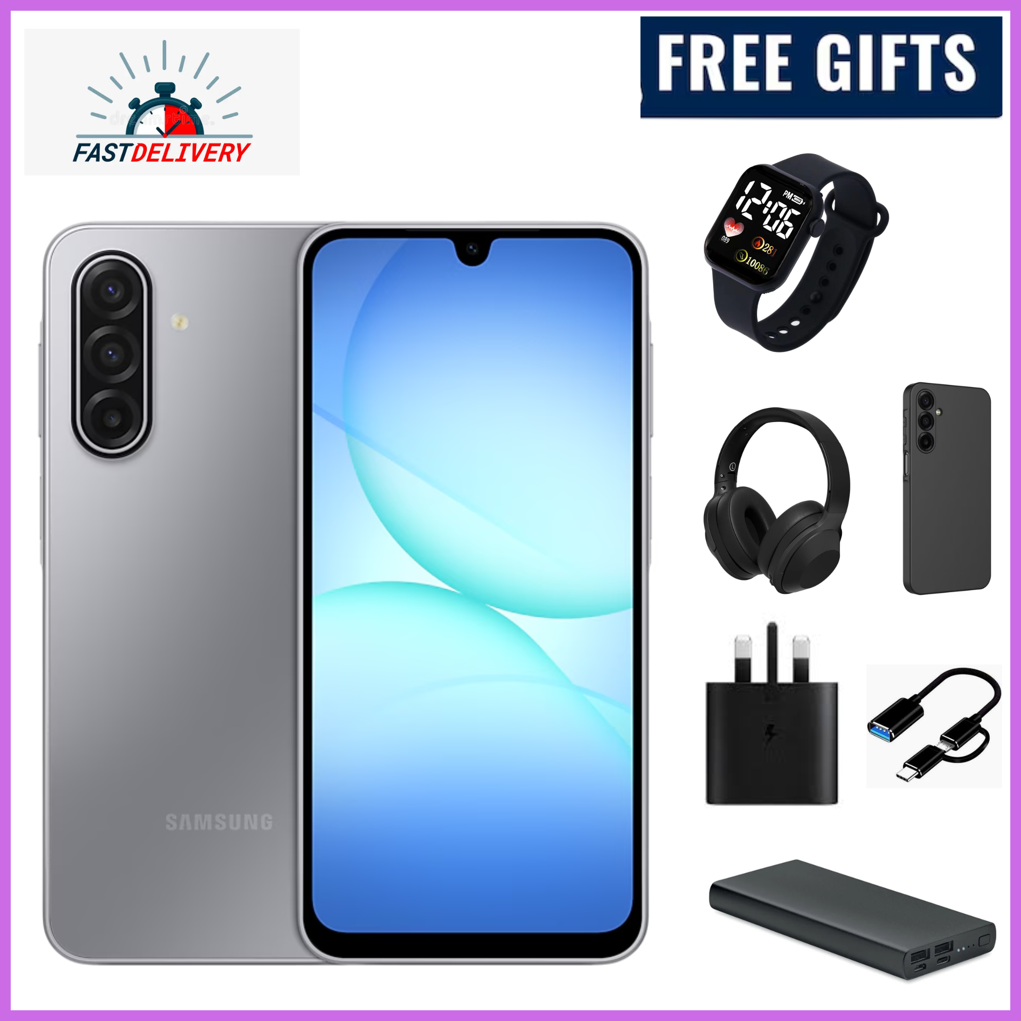 LIMITED DEALS!!!Brand New Samsung Galaxy A17 128GB/256GB+4GB/6GB/8GB 6.7" Super AMOLED Display 50MP Triple Camera Android 15 5000mAh, A17 Samsung Smart Phones  WITH FREE GIFTS
