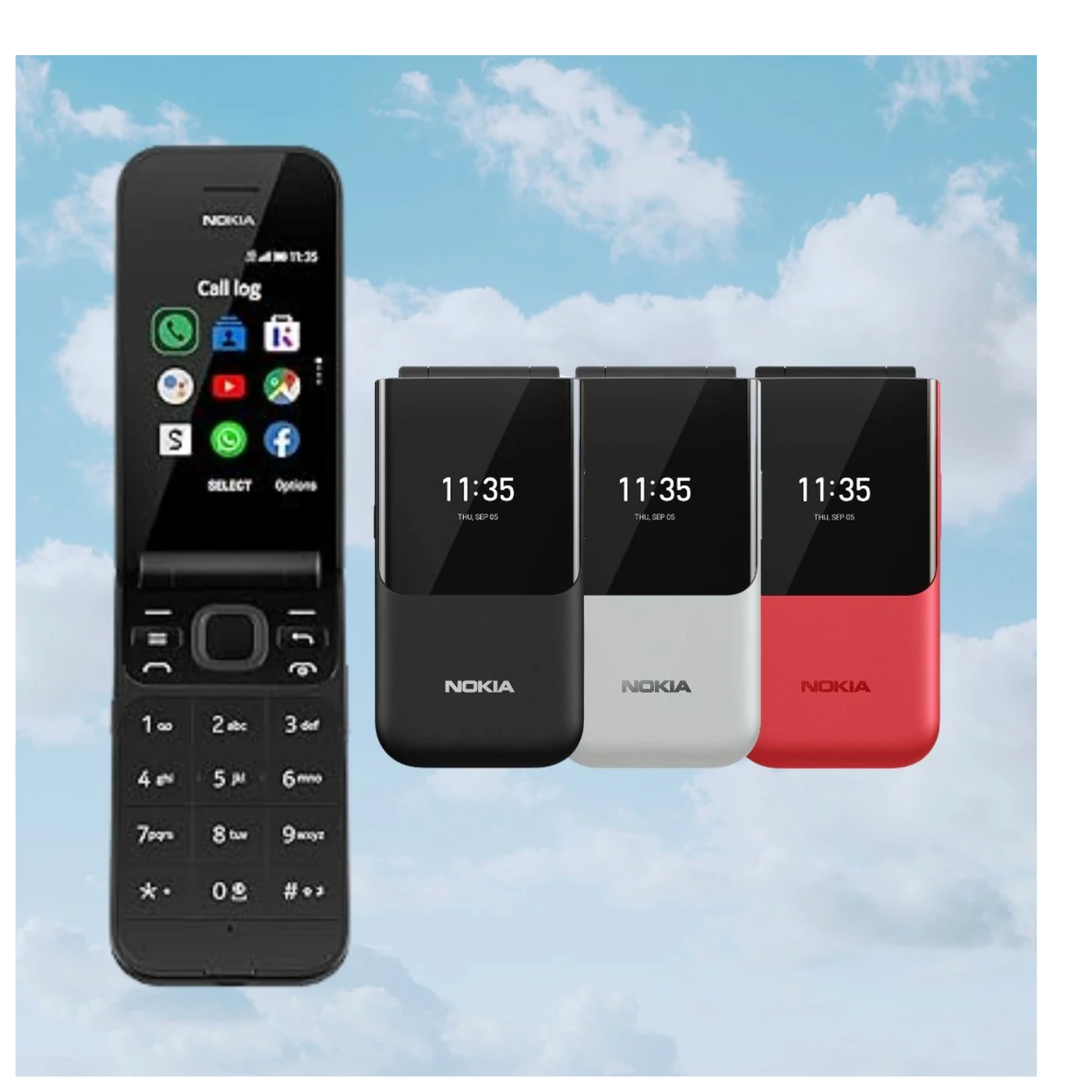 OFFER OFFER!!! 🔥🔥🔥 Brand New Nokia 2720 Flip Mobile Phone, Dual Screen, Equipped with 4G Internet - Long Battery Life - Compact and Strong Dual Sim Card ,4 GB Internal Memory, 512 MB RAM, Dual SIM