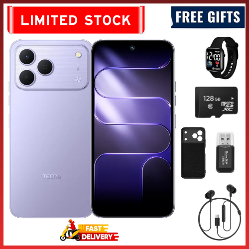 LIMITED STOCKS!!!!Brand New Tecno Spark 50 128GB/256GB + UpTo 8GB EXTENDED 6.67'' Camera 50MP Main Camera 45W Super Charging 6700mAh smartphone.COMES WITH FREE GIFTS
