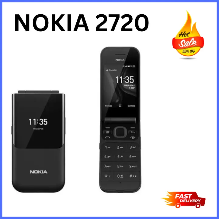 OFFER OFFER!!! 🔥🔥🔥 Brand New Nokia 2720 Flip Mobile Phone, Dual Screen, Equipped with 4G Internet - Long Battery Life - Compact and Strong Dual Sim Card ,4 GB Internal Memory, 512 MB RAM, Dual SIM